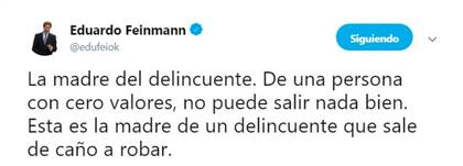 El polémico tuit de Feinmann