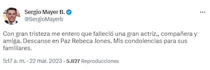 El político y actor, Sergio Mayer, envió el pésame a sus familiares