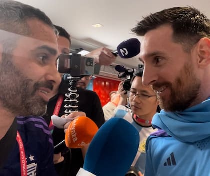El "Pollo" Álvarez entrevistó a Lionel Messi durante el Mundial de Qatar 2022 en dos oportunidades