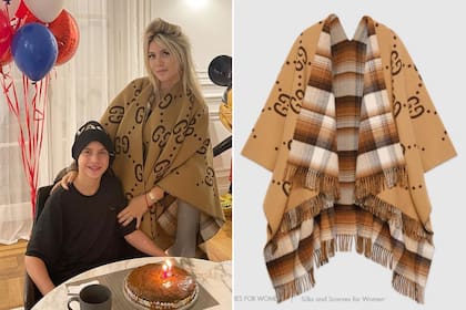 El poncho de Wanda Nara se vende en la tienda online de Gucci