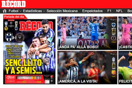 El portal del diario Récord con un tono muy burlón para Messi 