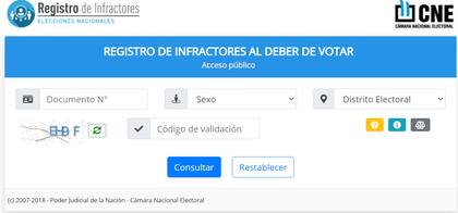 El portal del Registro de Infractores de la CNE permite la carga de documentación que justifique la ausencia a la votación