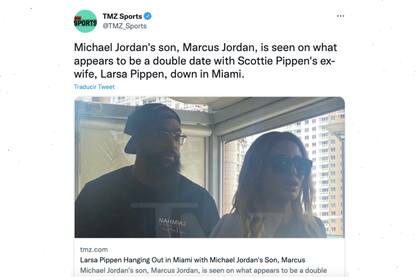 El portal TMZ publicó fotografías que muestran a Marcus Jordan y Larsa Pippen en lo que parece ser una cita en un restaurante japonés en Miami
