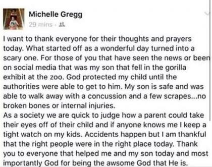 El post de Michelle Gregg