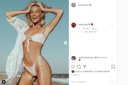 El post de Stefanía en el que recibe likes de la cuenta oficial de la carrera musical de Ricky y de su hermana Evaluna Montaner