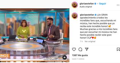 El posteo con el que Gloria Estefan anunció que entraría al Salón de la Fama de Compositores