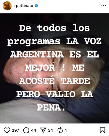 El posteo con el que Pettinato bancó el programa de Telefe