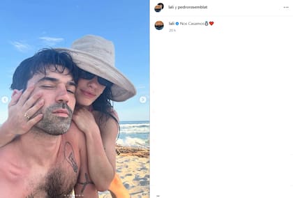 El posteo con el que Rosemblat y Lali anunciaron su casamiento (Foto: Instagram/@lali)