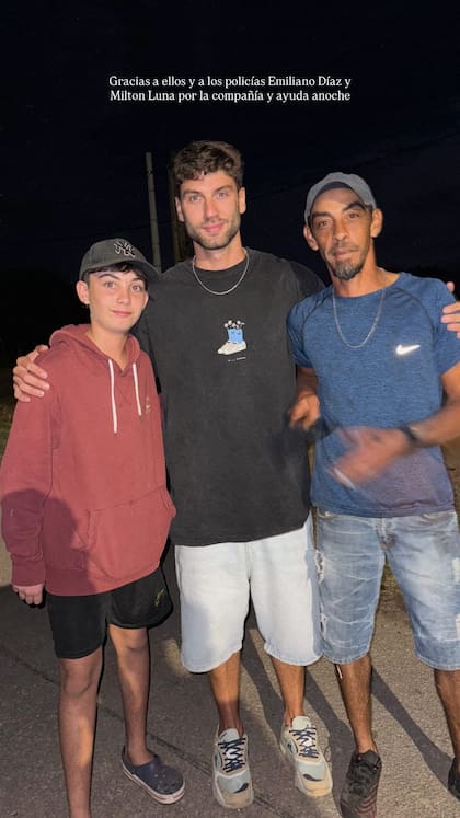 El posteo con el que Tato agradeció al personal policial y a distintos civiles que lo ayudaron en su accidente en Uruguay