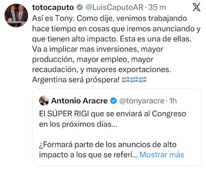 El posteo de Caputo