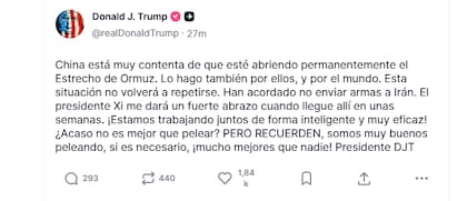 El posteo de Trump