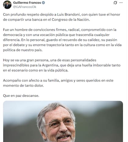 El posteo de Francos