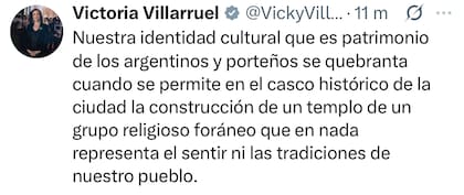 El posteo de Villarruel
