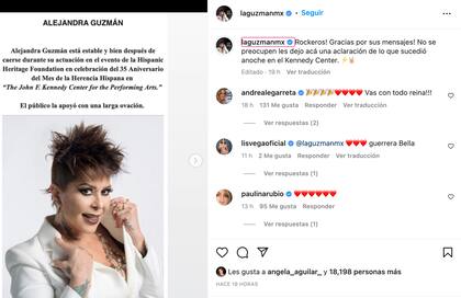 El posteo de Alejandra Guzmán para agradecer el apoyo