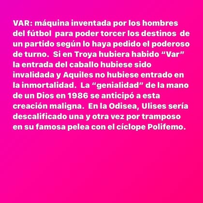 El posteo de Alejandro Fantino sobre el VAR