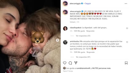 El posteo de Alex Caniggia que confirmó su reconciliación con Melody Luz
