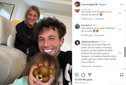 El posteo de Alex Caniggia y la reacción de sus seguidores ante el encuentro familiar