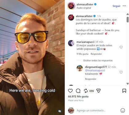 El posteo de Alexis Mac Allister que tuvo mucha repercusión en Instagram