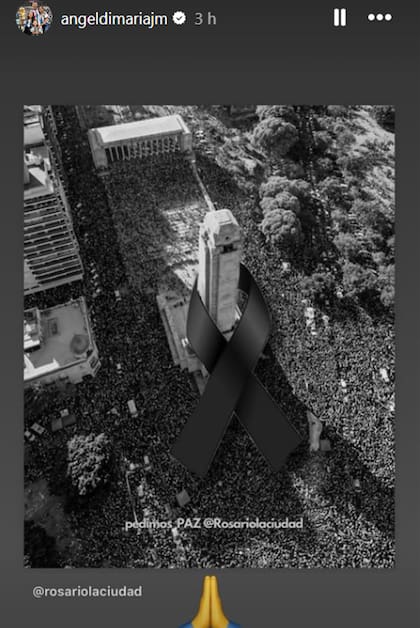 El posteo de Ángel Di María por la violencia en Rosario