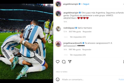 El posteo de Ángel Di María tras la victoria argentina (Foto: Instagram @angeldimariajm)