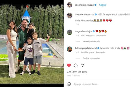 El posteo de Año Nuevo de Antonela Roccuzzo recibió más de 2.400.000 me gusta y miles de elogiosos comentarios