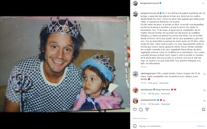 El posteo de Benjamín Vicuña el día que su hija Blanca hubiese cumplido 20 años (Foto: Instagram @benjaminvicuna.ok)