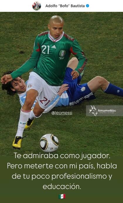 El posteo de Bofo Bautista en Instagram contra Messi