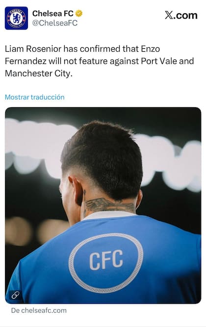 El posteo de Chelsea sobre la sanción a Enzo Fernández