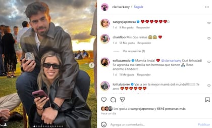 El posteo de Clara Sarkany donde anunció que será mamá y la reacción de los famosos en los comentarios