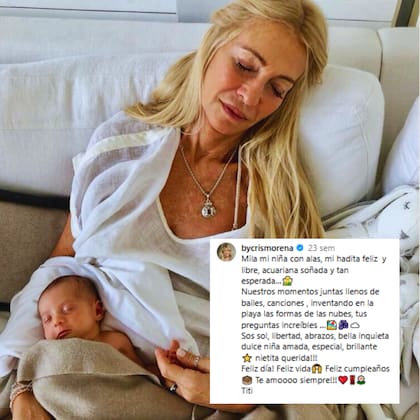 El posteo de Cris Morena por los siete años de su nieta Mila (Foto: Instagram @bycrismorena)