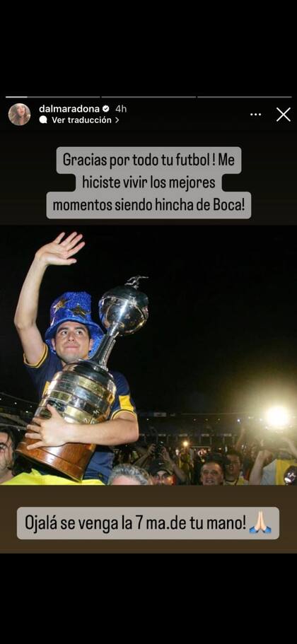 El posteo de Dalma Maradona para Riquelme