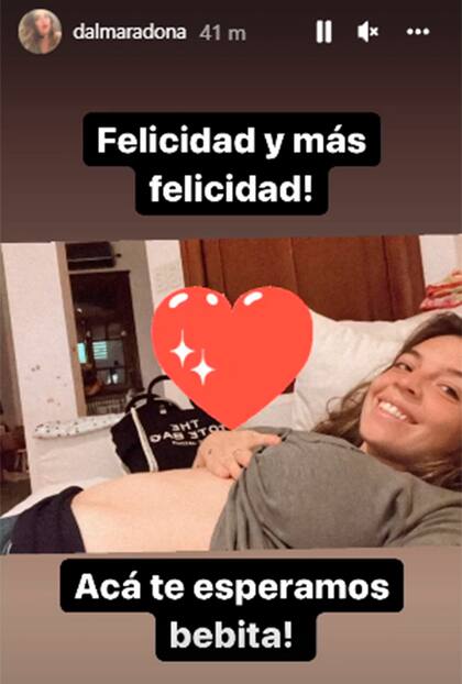 El posteo de Dalma Maradona tras anunciar su segundo embarazo