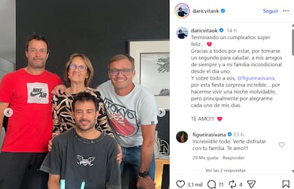 El posteo de Darío Cvitanich por su cumpleaños y la respuesta de Ivana Figueiras