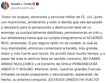 El posteo de Donald Trump
