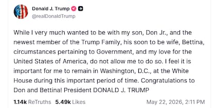 El posteo de Donald Trump