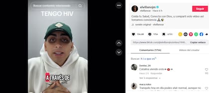 El posteo de El Villano donde confirmó que tiene VIH