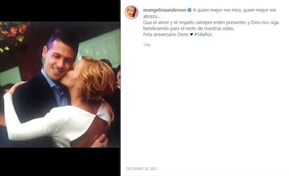 El posteo de Evangelina Anderson al cumplir 14 años junto a Martín Demichelis (Foto: Captura Instagram/@evangelinaanderson)