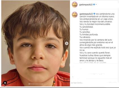 El posteo de Gastón Pauls dedicado a su hijo Nilo (Foto: Captura Instagram/@gastonpaulss22)