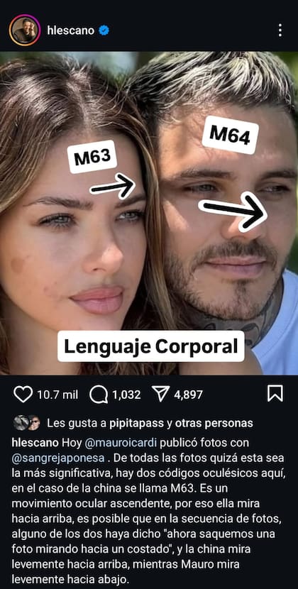 El posteo de Hugo Lescano sobre Mauro Icardi y la China Suárez