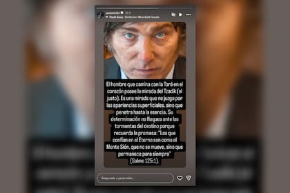El posteo de Javier Milei en la red social Instagram con una reflexión de tinte religiosa