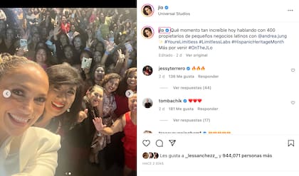 El posteo de Jennifer Lopez sobre su charla para Grameen America
