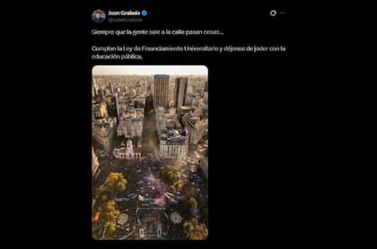 El posteo de Juan Grabois en favor de la marcha universitaria