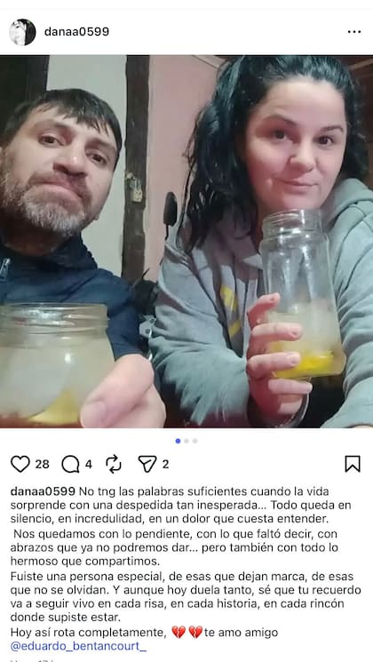 El posteo de la amiga de Eduardo Bentarcourt