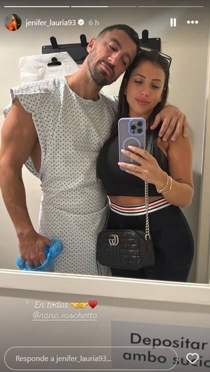 El posteo de la exhermanita dándole ánimos a su novio tras la operación (Captura: Instagram @jenifer_lauria93)