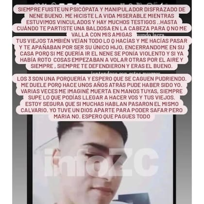 El posteo de la exnovia de Agustín