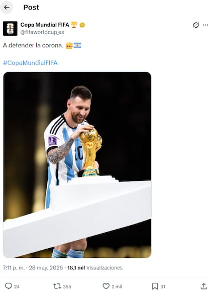 El posteo de la FIFA tras la difusión de la lista de los convocados de la selección argentina