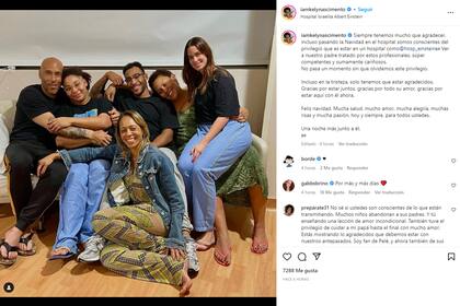 El posteo de la hija de Pelé en agracedimiento al servicio médico ofrecido durante Navidad