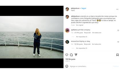 El posteo de la joven que grabó el último video del submarino