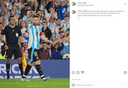 El posteo de Leo en Instagram después del partido (Foto: Instagram @leomessi)