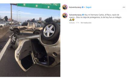 El posteo de Luis Ventura sobre el accidente de su hermano